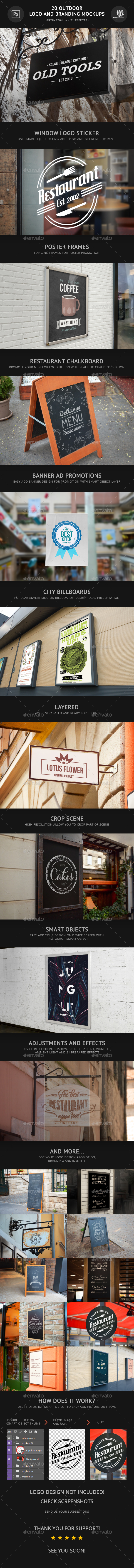 20 Outdoor Logo and Branding Mockups - Signage Print