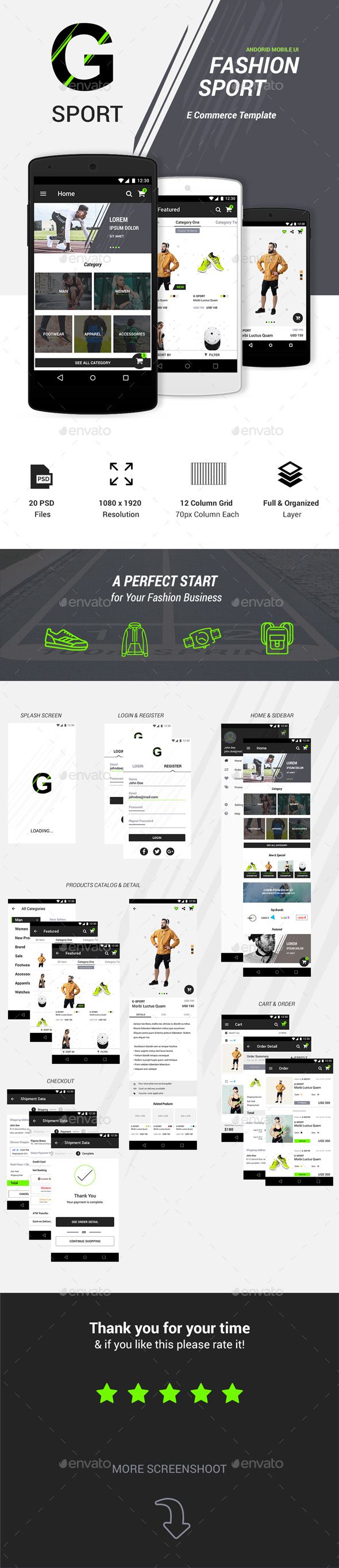 G-Sport | Fashion Ecommerce UI Kit - User Interfaces Web Elements