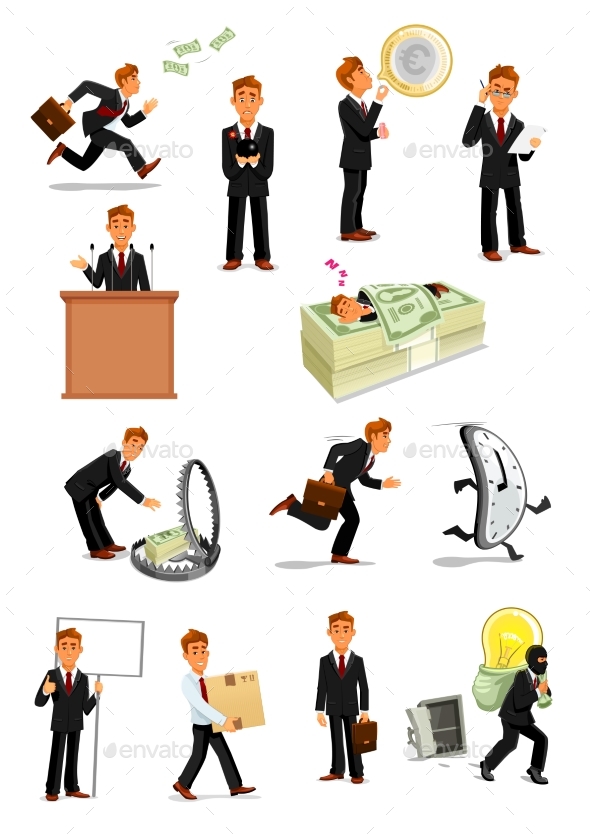Businessman Character Set, Business People Design - Concepts Business