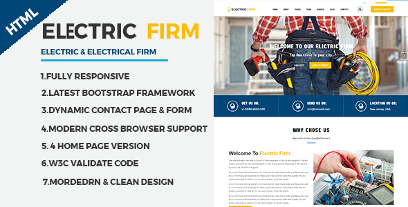 ElectricFirm - Electrician & electricity services HTML website template