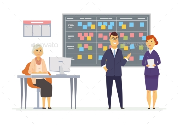 Office Kanban Planning System - Modern Vector - Concepts Business