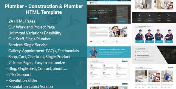 Plumbier - Plumber & Construction HTML Template