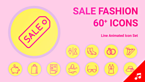 Sale Fashion Shopping Retail Animation - Line Icons and Elements