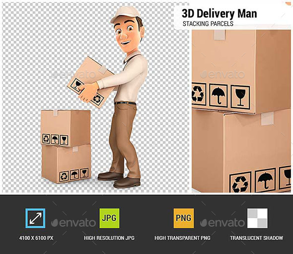 GraphicRiver 3D Delivery Man Stacking Parcels 20567428 GraphicRiver 3D Delivery Man Stacking Parcels 20567428