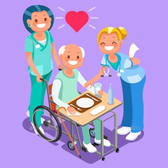 Nurses Group of Doctors Team Isometric People - Vectors