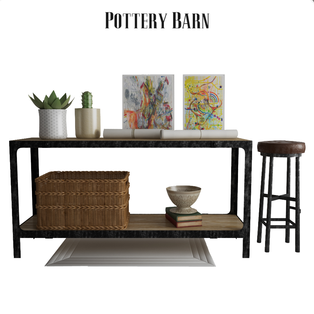 Pottery Barn Clint Reclaimed Wood Console Table By Erkin Aliyev