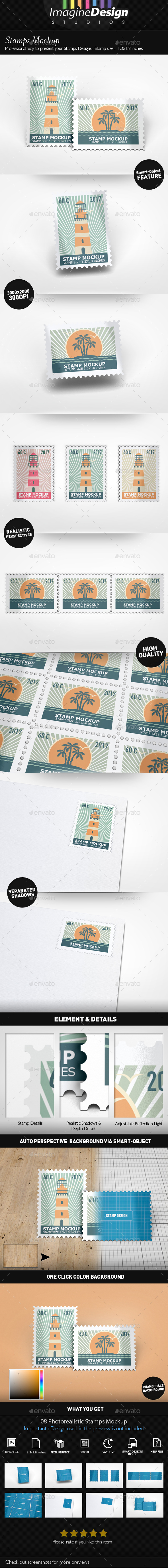 Stamps Mockup - Miscellaneous Print