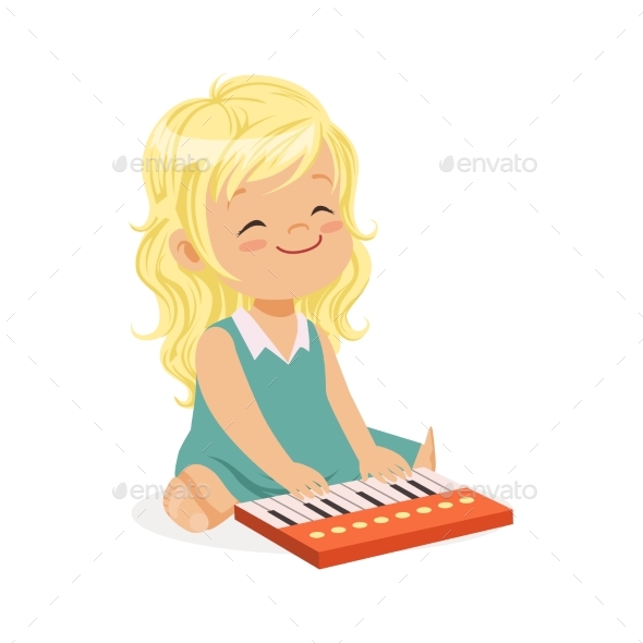 Girl Playing Piano - People Characters