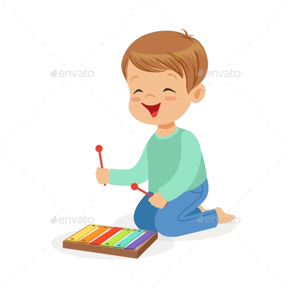 Boy Playing Xylophone - People Characters