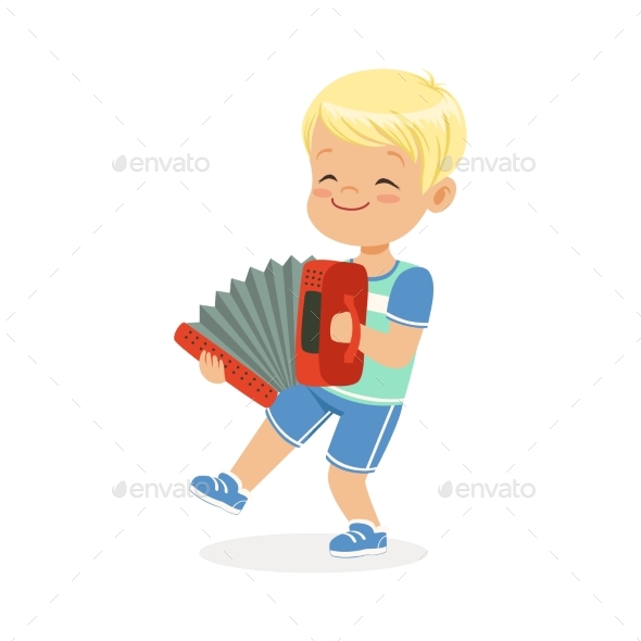 Boy Playing Accordion - People Characters