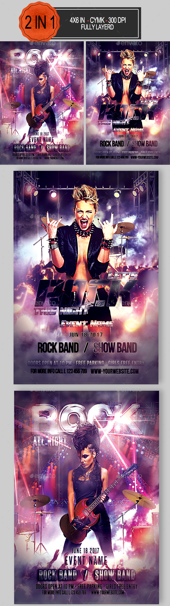 Rock Flyer Bundle - Clubs & Parties Events