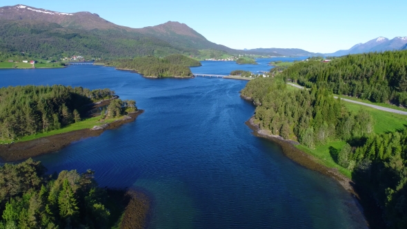 Aerial Footage Beautiful Nature Norway. alt