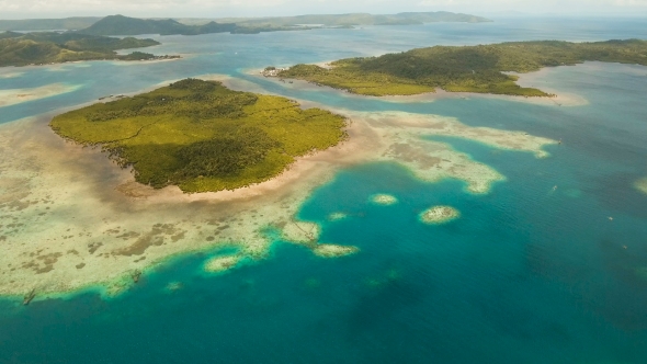 Aerial View Tropical Lagoon,sea, Beach Tropical Island Siargao ...