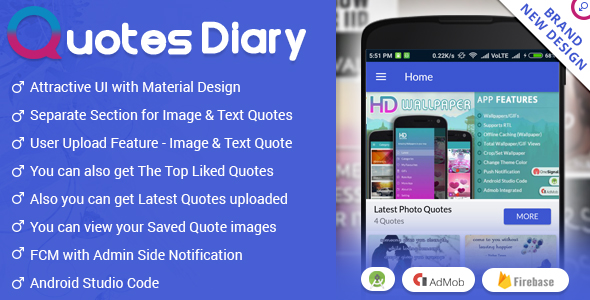 Quotes Diary - Android App - CodeCanyon Item for Sale