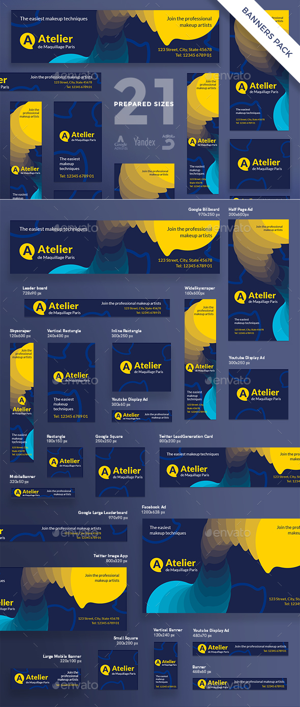 Atelier Banner Pack - Banners & Ads Web Elements