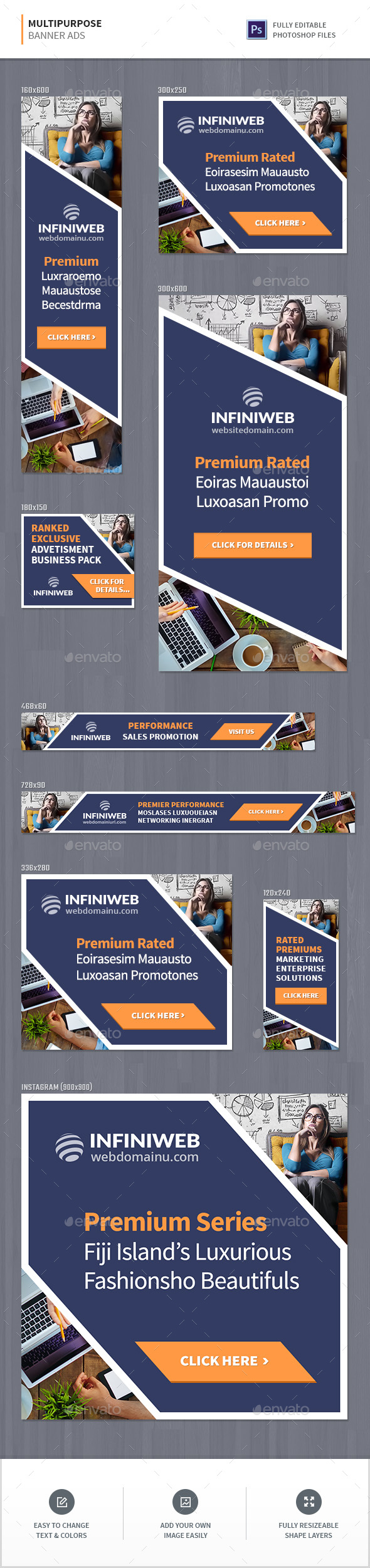 Multipurpose Web Banners - Banners & Ads Web Elements