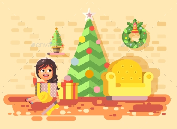 Vector Illustration Cartoon Character Child - Christmas Seasons/Holidays