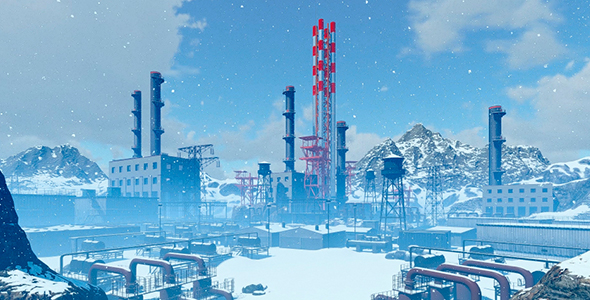 Industrial Complex Among Mountains