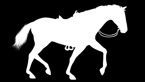 3D Horse Trot Silhouette