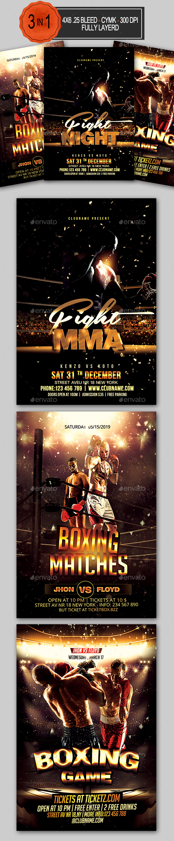 Boxing Flyer Bundle - Sports Events
