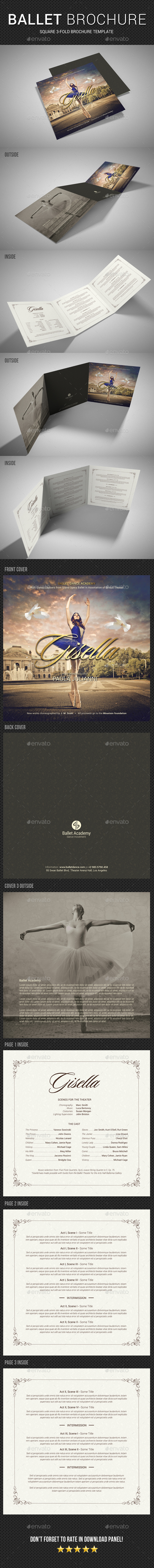 Ballet Program Square Tri-Fold Brochure - Brochures Print Templates