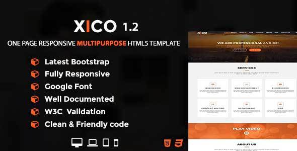 Wondrous XICO - One Page Responsive Multipurpose HTML5 Template