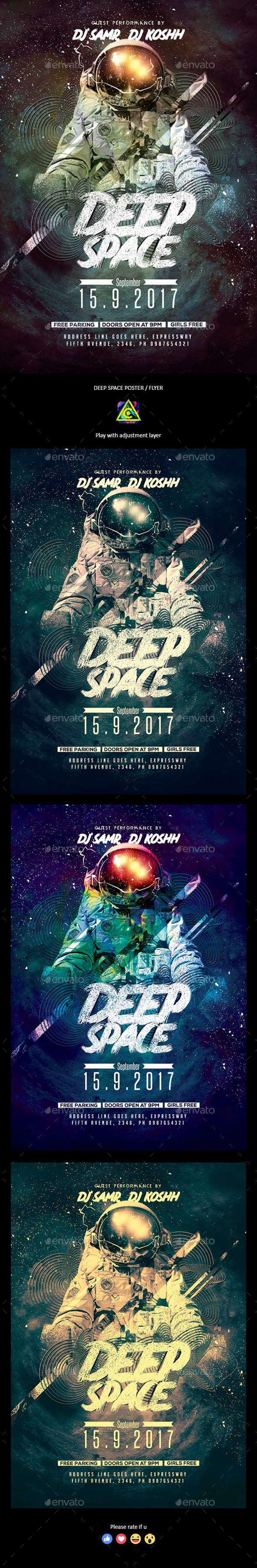 Deep Space Poster / Flyer - Clubs & Parties Events