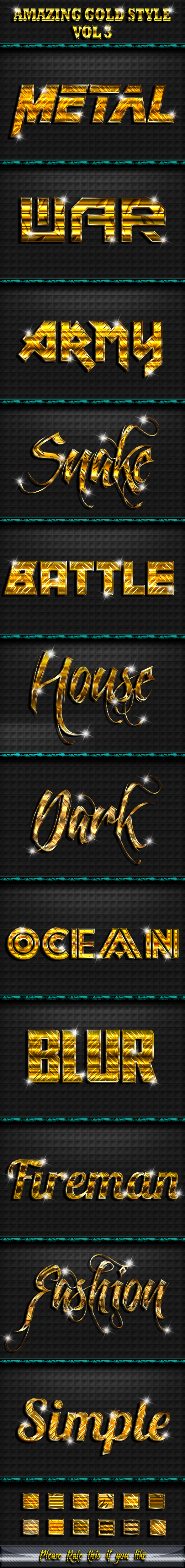 Amazing Gold Text Effect Style Vol 3 - Text Effects Styles