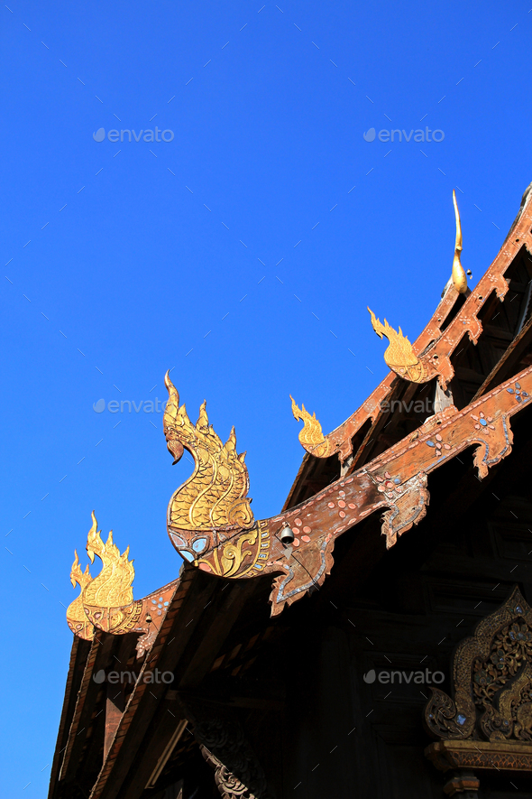 Gable apex in temple roof, Thailand