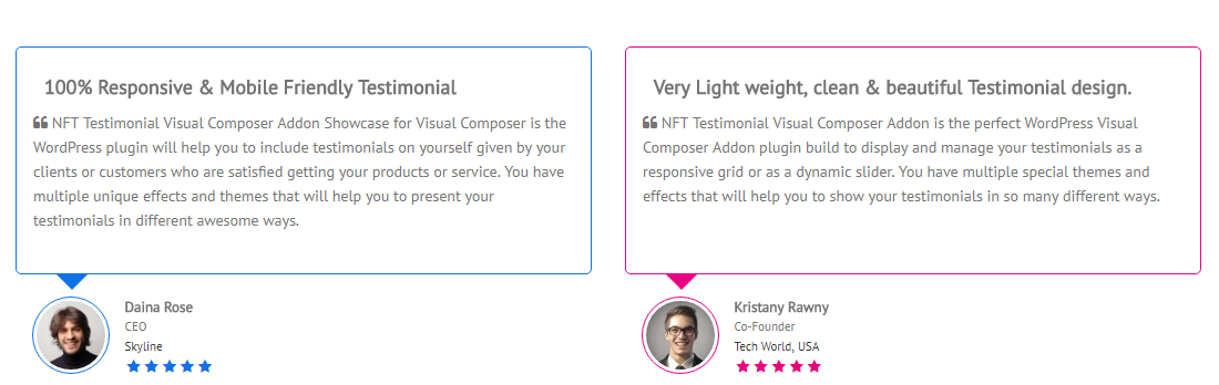 Testimonials Showcase for Visual Composer add on - 1