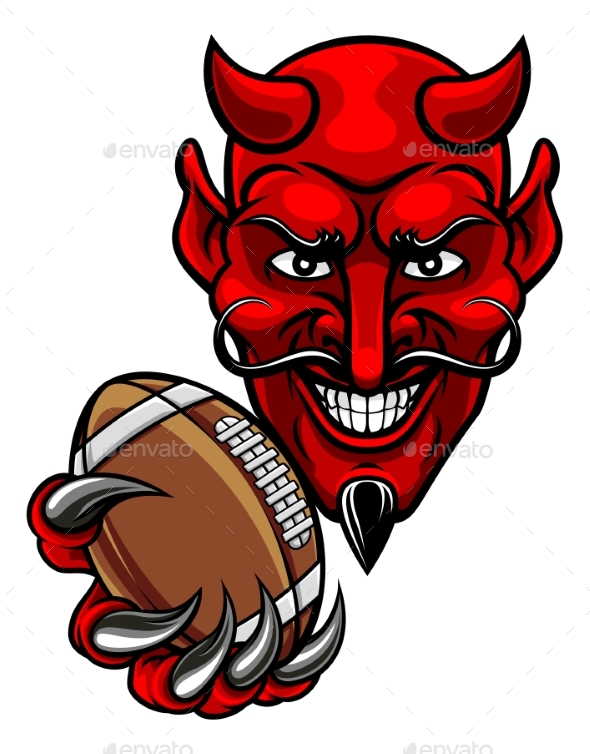 Devil American Football Sports Mascot by Krisdog GraphicRiver