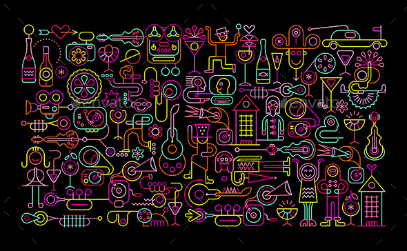 Celebration Party Vector Illustration - Abstract Conceptual
