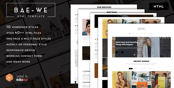 Awesome Baewe - Responsive One & Multi Page Portfolio HTML Template