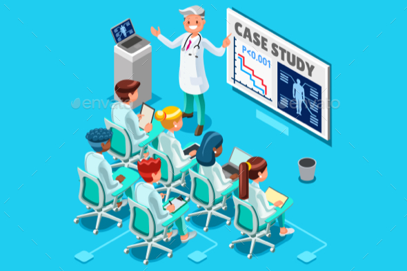 Clinic Medical Research Isometric People Vector by aurielaki | GraphicRiver