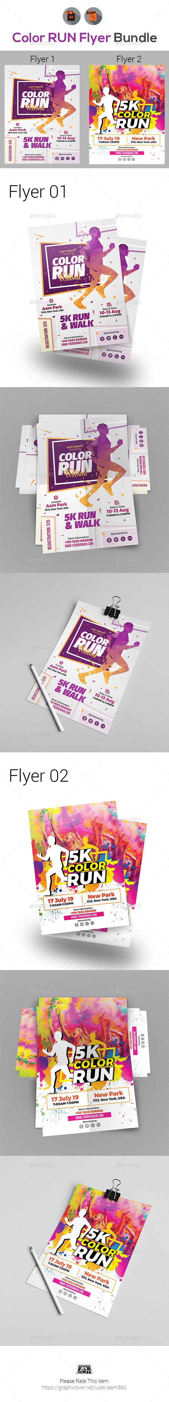 Color Run Event Flyer Bundle - Events Flyers