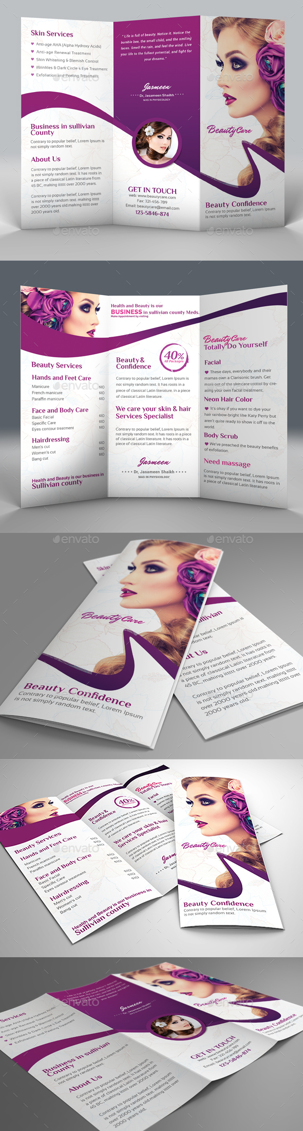 Beauty Salon Trifold Brochure - Corporate Brochures
