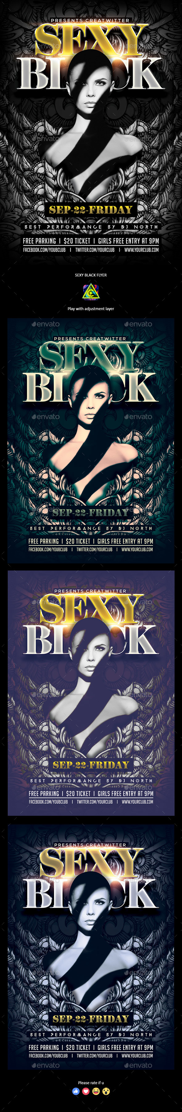 Sexy Black Flyer - Clubs & Parties Events