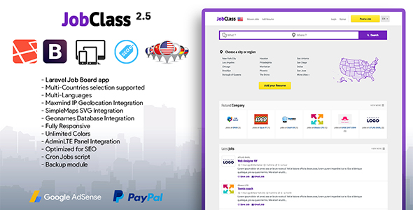 JobClass - Geolocalized Job Board Script - CodeCanyon Item for Sale