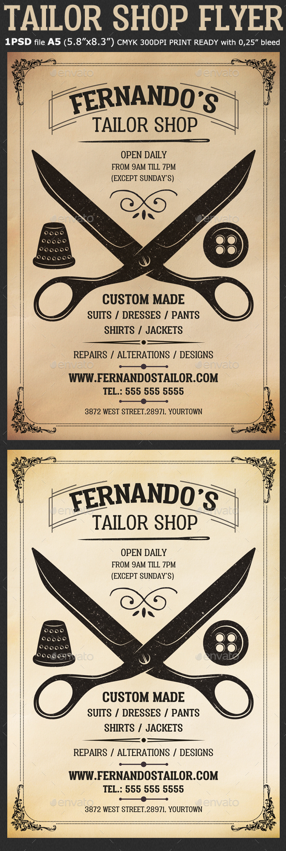 tailor shop flyer template by hotpin graphicriver alteration flyer