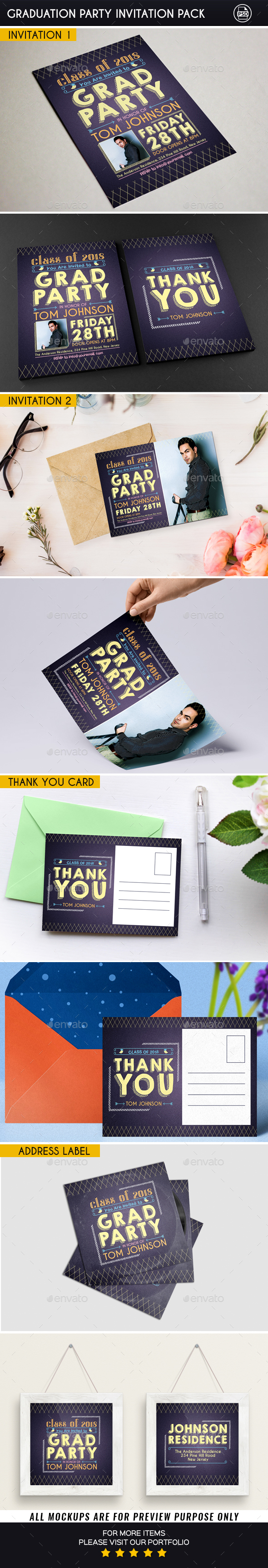 Graduation Party Invitation Pack - Invitations Cards & Invites