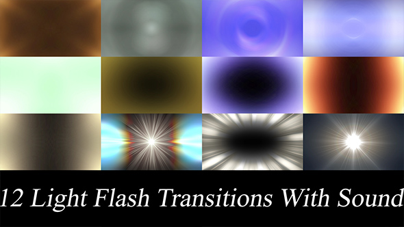 12 Light Flash Transitions, Motion Graphics | VideoHive