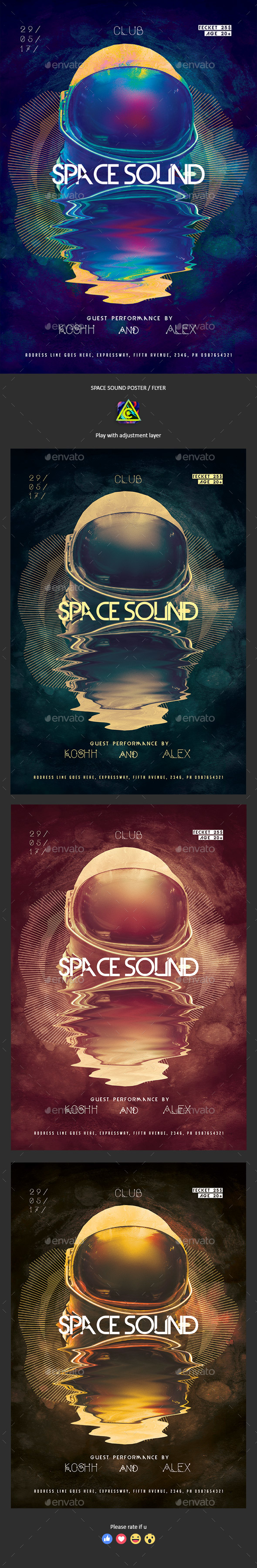 Space Sound Poster / Flyer - Clubs & Parties Events