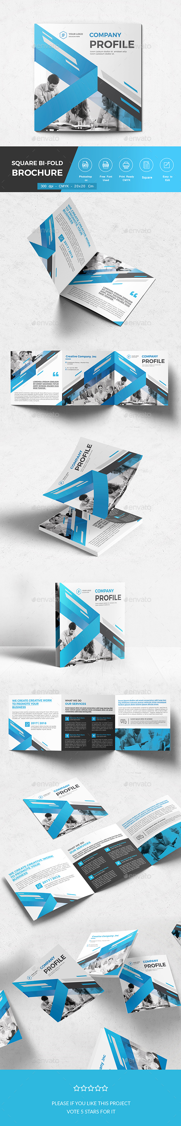 Square Tri-fold Brochure - Corporate Brochures