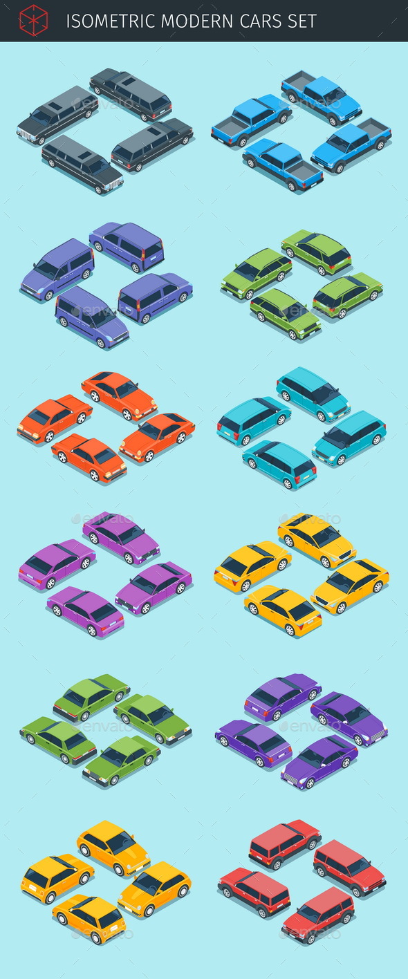 Isometric Cars Collection - Man-made Objects Objects