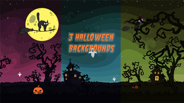 3 Cartoon Halloween Backgrounds alt