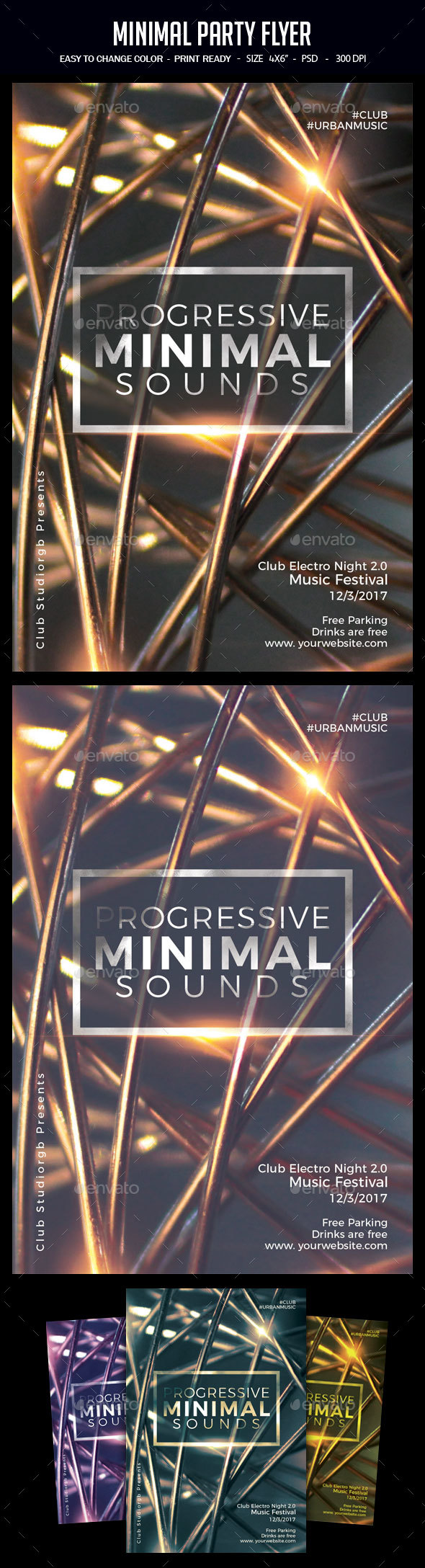 Minimal Party Flyer - Clubs & Parties Events