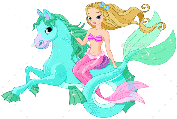 Mermaid Riding Sea Horse
