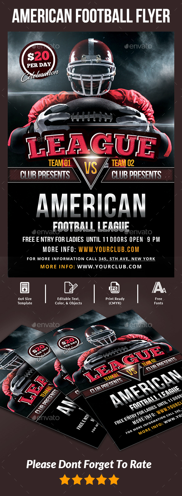 American Football Flyer - Events Flyers