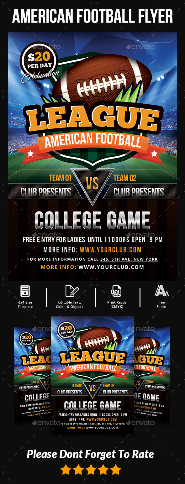 American Football Flyer Templates - Events Flyers