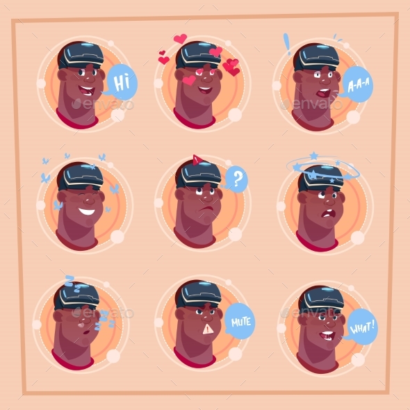 Man Different Emoji - People Characters